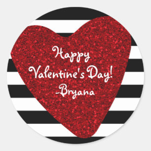 Adesivo Dia de os namorados Branco Preto com aspecto brilh