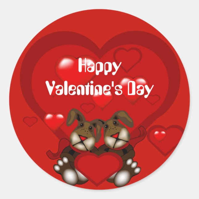 Adesivo Dia de os namorados com Casal de coelho pequeno ad (Frente)