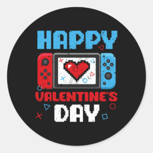 Adesivo Dia de os namorados Controller Video Game Hearts B