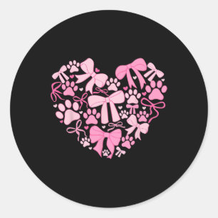 Adesivo Dia de os namorados Coquette Dog Paw Print Heart A