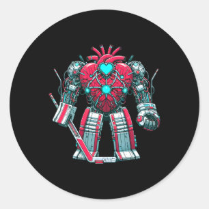 Adesivo Dia de os namorados Coração Ai Robot Hockey Goalie