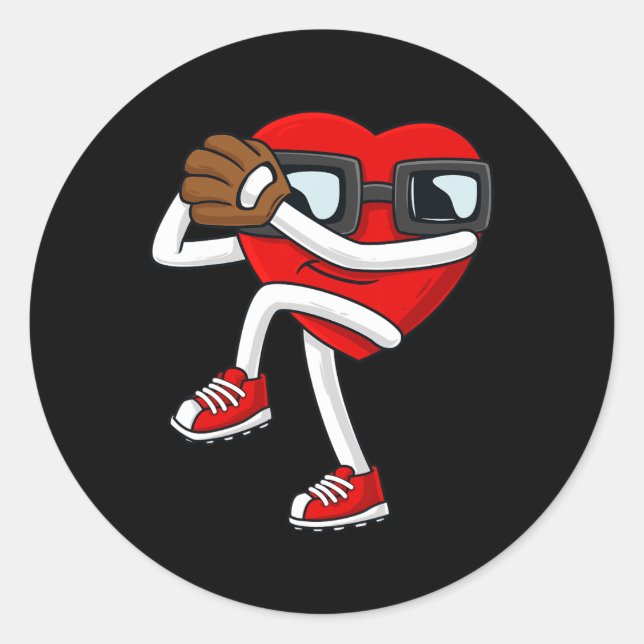 Adesivo Dia de os namorados Coração Baseball Pitcher Diver (Frente)