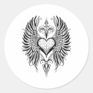 Adesivo Dia de os namorados Coração com Estilo de Tatuagem