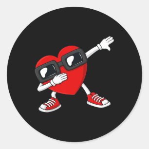 Adesivo Dia de os namorados Dabbing Heart alvo Meninas Cri