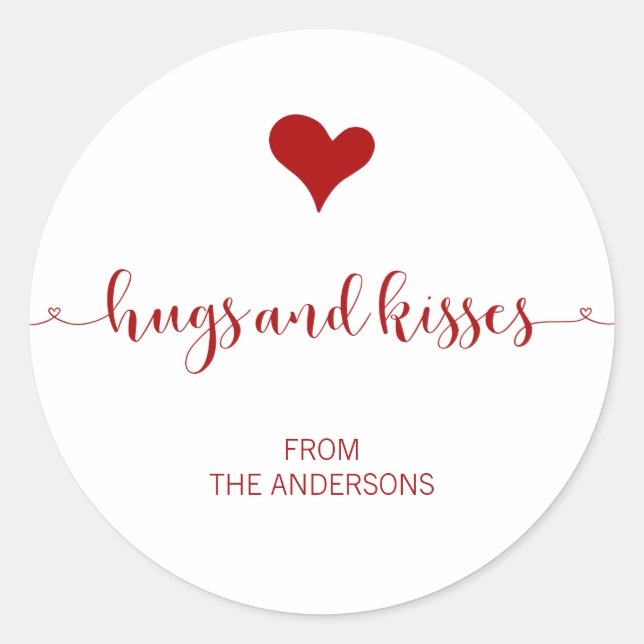 Adesivo Dia de os namorados de abraços e beijos (Frente)