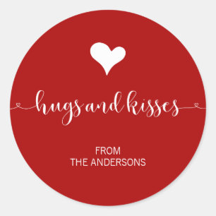 Adesivo Dia de os namorados de abraços e beijos