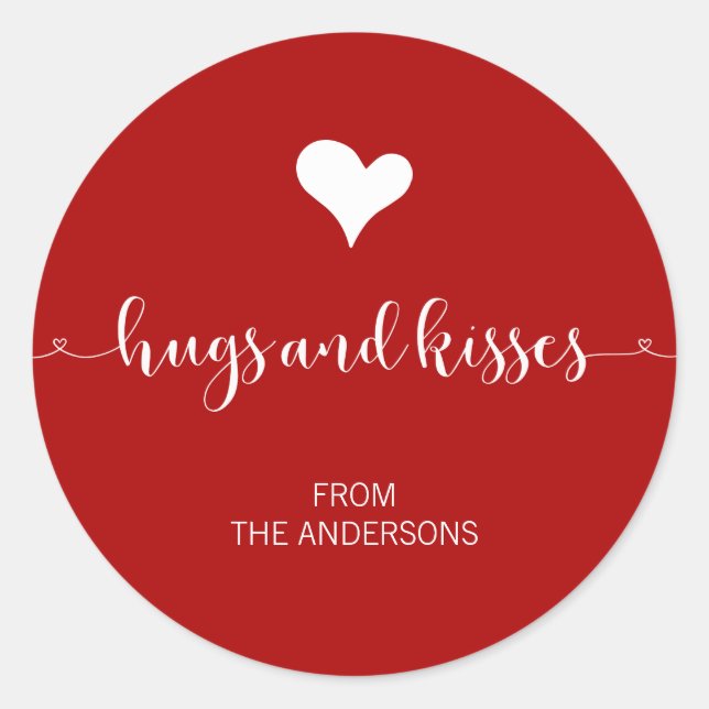 Adesivo Dia de os namorados de abraços e beijos (Frente)