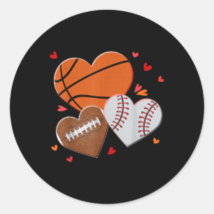 Adesivo Dia de os namorados de baseball de futebol do Hear