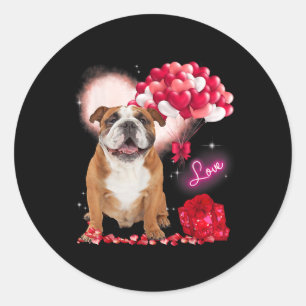 Adesivo Dia de os namorados de Coração do Balão do Bulldog