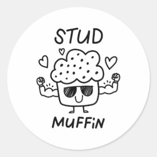 Adesivo Dia de os namorados de Muffin com Coração de Amor 