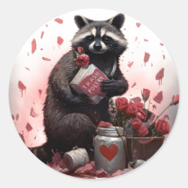 Adesivo Dia de os namorados de poesia de lixo Raccoon