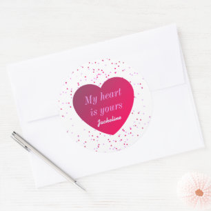 Adesivo Dia de os namorados de Vintage de Corações Vermelh