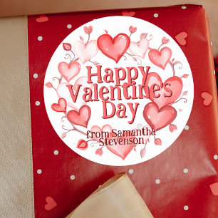 Adesivo Dia de os namorados de Watercolor Hearts