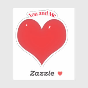 Adesivo Dia de os namorados do Coração Vermelho