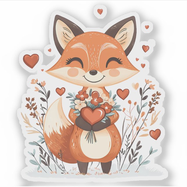 Adesivo Dia de os namorados Fox (Frente)