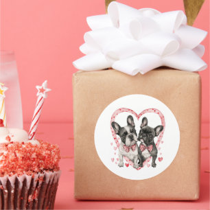 Adesivo Dia de os namorados Francês do Bulldog