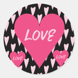 Adesivo Dia de os namorados Grande Amor Corações Rosa Pret