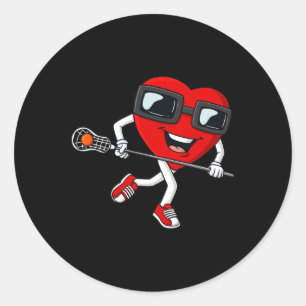 Adesivo Dia de os namorados Heart Holding Lacrosse Stick B