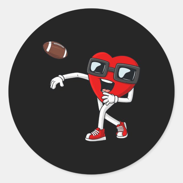 Adesivo Dia de os namorados Heart Quarterback Futebol Boys (Frente)