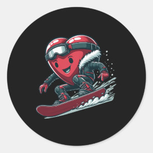 Adesivo Dia de os namorados Heart Snowboarder Snowboard Wi