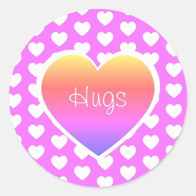 Adesivo Dia de os namorados Hearts Hugs LGBTQ (Frente)
