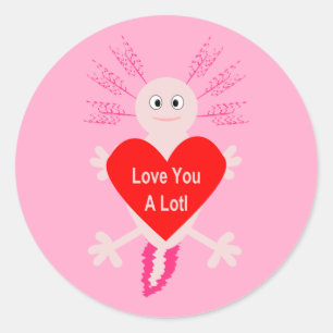 Adesivo Dia de os namorados Love Heart Axolotl