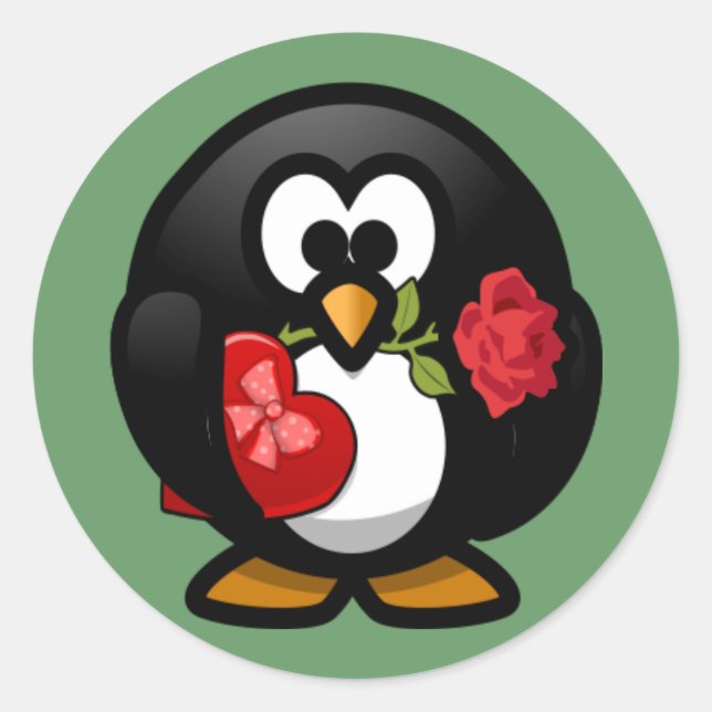 Adesivo Dia de os namorados Penguin Sticker (Frente)