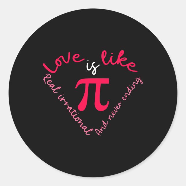 Adesivo Dia de os namorados Pi Day Pi Math Science (Frente)