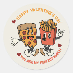 Adesivo Dia de os namorados "Pizza e Batatas Fritas Corres