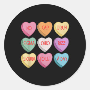 Adesivo Dia de os namorados Skibidi Rizz Candy Heart Groov