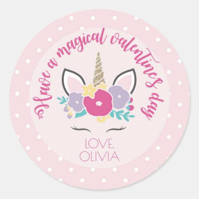 Adesivo Dia de os namorados Unicorn (Frente)