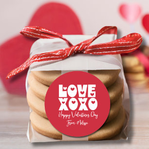 Adesivo Dia de os namorados Vermelho Bravo Moderno e Frio 