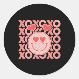 Adesivo Dia de os namorados Vintage Xoxo Hearts Happy Face