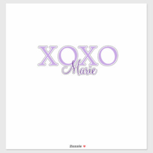 Adesivo Dia de os namorados Xoxo adicione nome pastel roxo