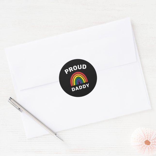 Adesivo Dia de os pais Arco-Íris Pai LGBTQ OrtoOrgulho gay (Envelope)