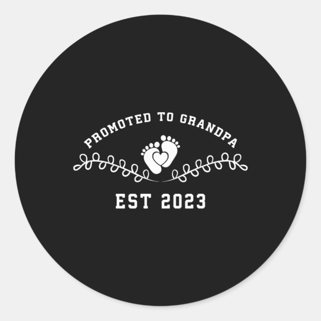 Adesivo Dia de os pais Da Primeira Vez Promovido Ao Avô (Frente)