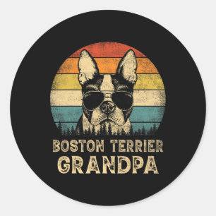 Adesivo Dia de os pais de BoBoston Terrier Grandpa Dog Lov