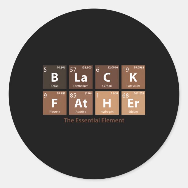 Adesivo Dia de os pais de Espetáculo Negro Pai Essencial (Frente)