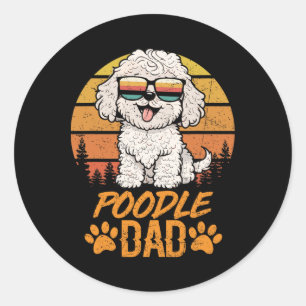 Adesivo Dia de os pais De Poodle Branca De Brinquedo Legal