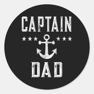 Adesivo Dia de os pais do Capitão Pai Barco Lago Mens Vint