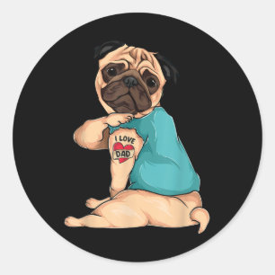 Adesivo Dia de os pais Dom Cachorro Engraçado Adoro Tatuag