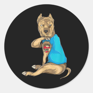 Adesivo Dia de os pais Oferece Pai Engraçado Cachorro Pitb