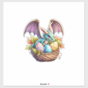 Adesivo Dia de Páscoa do Dragão Ama Colecionar Ovos de Pás