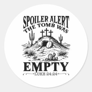 Adesivo Dia de Páscoa Religioso Cristão Alerta de Spoiler