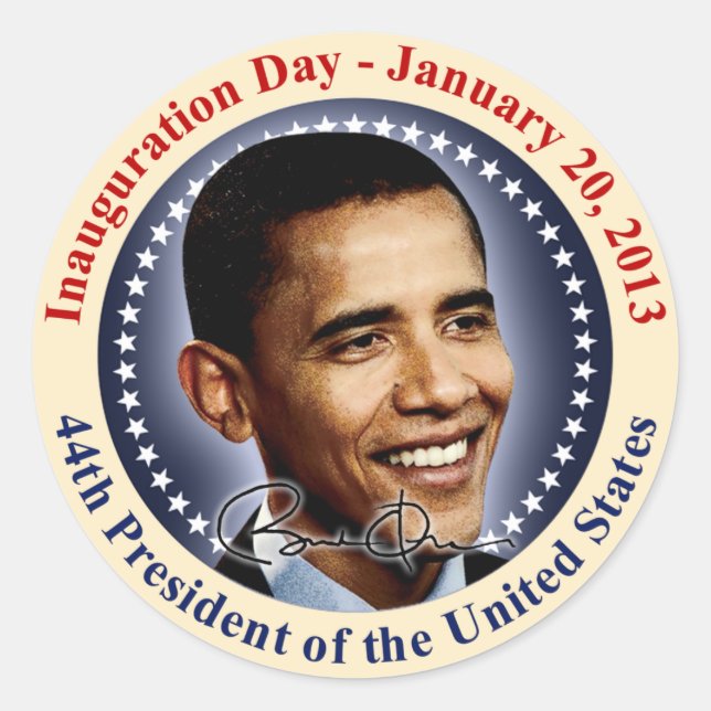 Adesivo Dia de Posse do Presidente Obama (Frente)