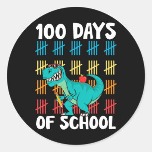 Adesivo Dia De Professores Crianças Meninos Dino Happy 100
