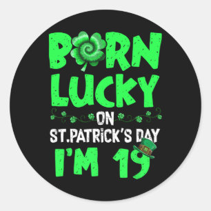 Adesivo Dia de São Patrício 19º Aniversário Garota 19 Anos