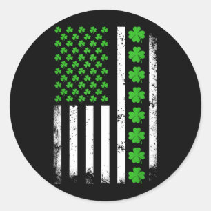 Adesivo Dia de São Patrício Bandeira Americana Trevo Irlan