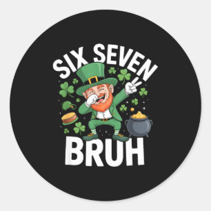 Adesivo Dia de São Patrício bruh seis sete leprechaun meme