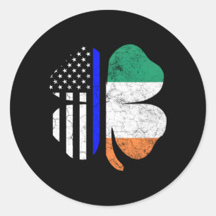 Adesivo Dia de São Patrício da Polícia de Bandeira Irlande
